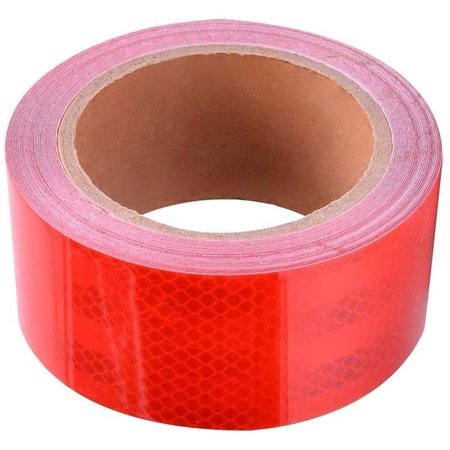 ABRAMS 2" in x 30' ft Diamond Trailer Truck Conspicuity DOT Class 2 Reflective Safety Tape - Red DOTC2 2 x 30-R